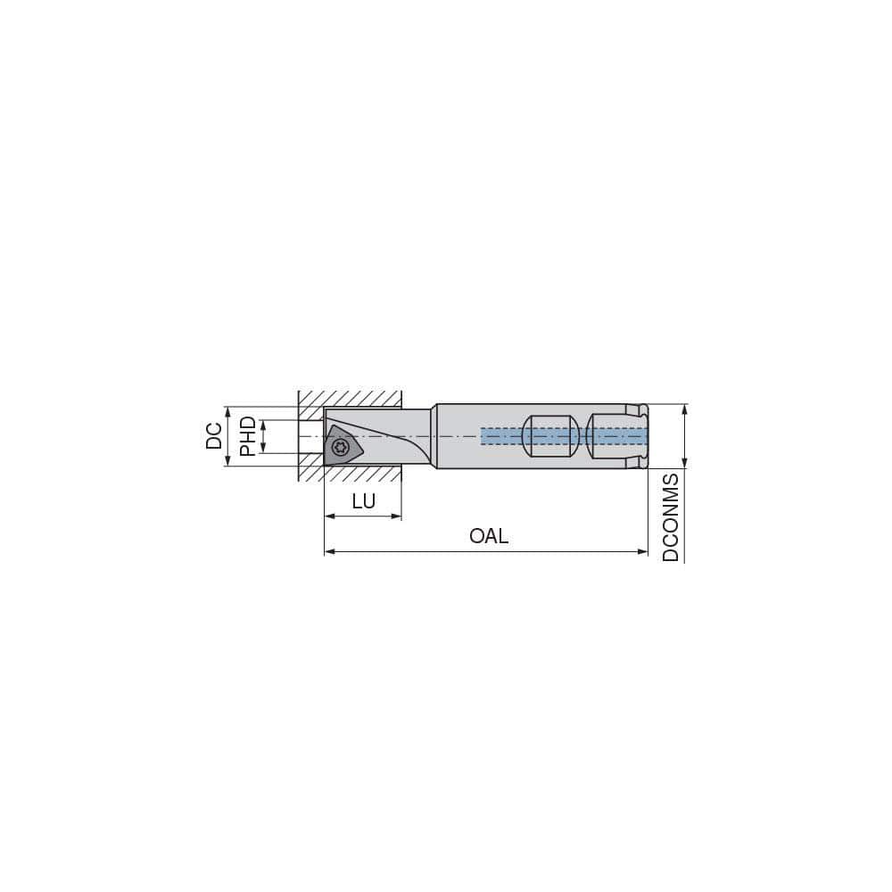 Indexable Counterbores, Counterbore Diameter: 20.00mm , Maximum Counterbore Depth: 20.00mm , Shank Diameter: 25.0000 , Number of Counterbore Inserts: 1  MPN:3019802000