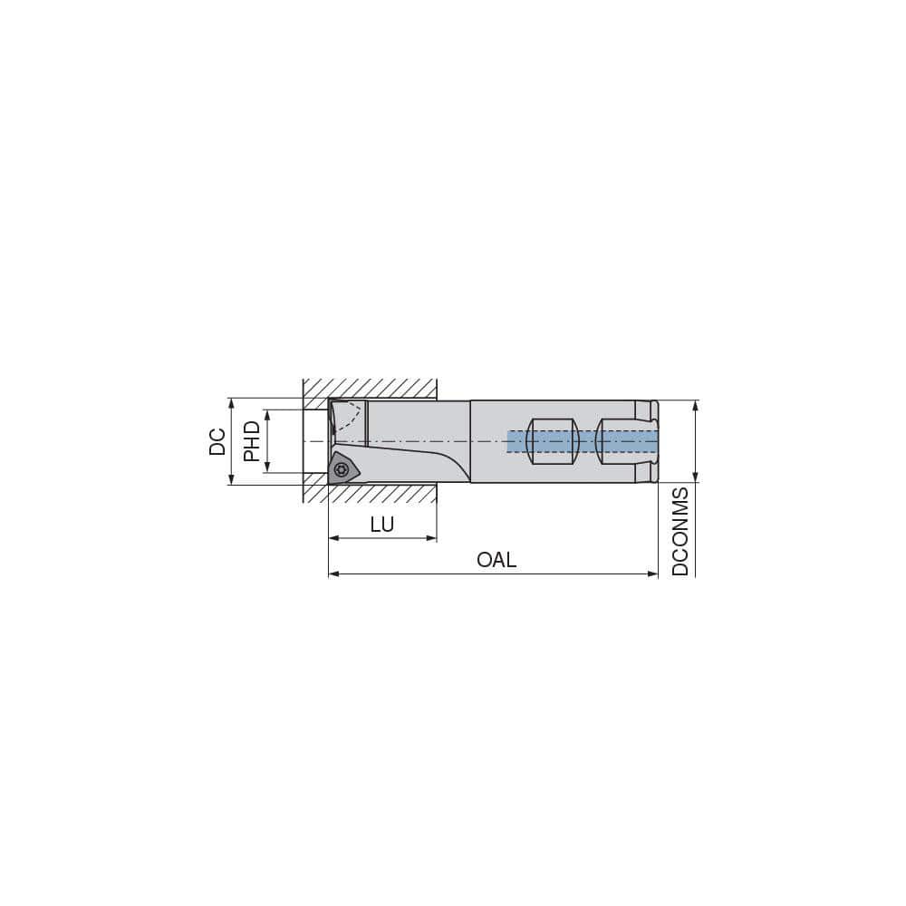 Indexable Counterbores, Counterbore Diameter: 15.00mm , Maximum Counterbore Depth: 15.00mm , Shank Diameter: 16.0000 , Number of Counterbore Inserts: 2  MPN:3019804000