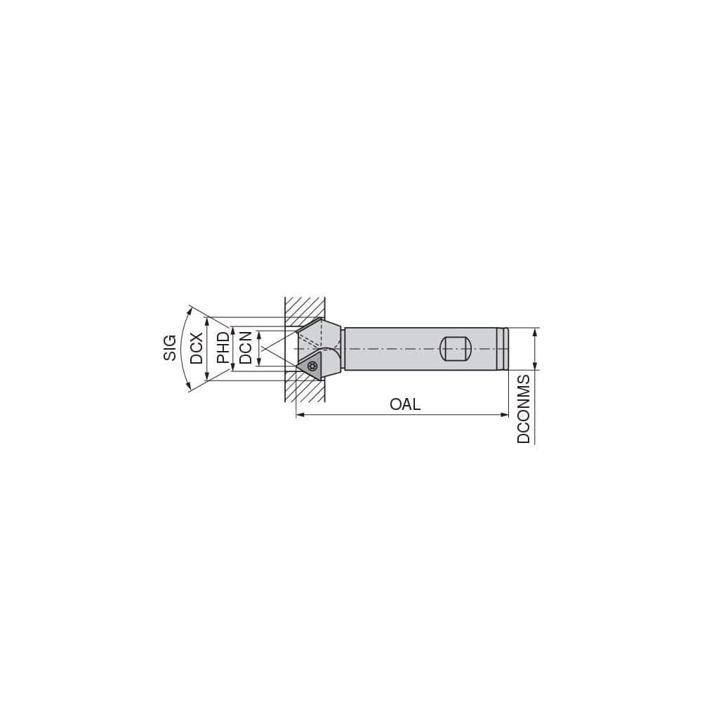 Indexable Countersinks, Maximum Depth Of Cut: 0.2760in , Shank Type: Weldon Flat , Compatible Insert Style: TOHX , Compatible Insert Size Code: 090204  MPN:5819626000