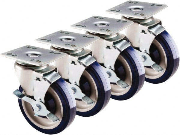 Swivel Top Plate Caster: Polyethylene, 5