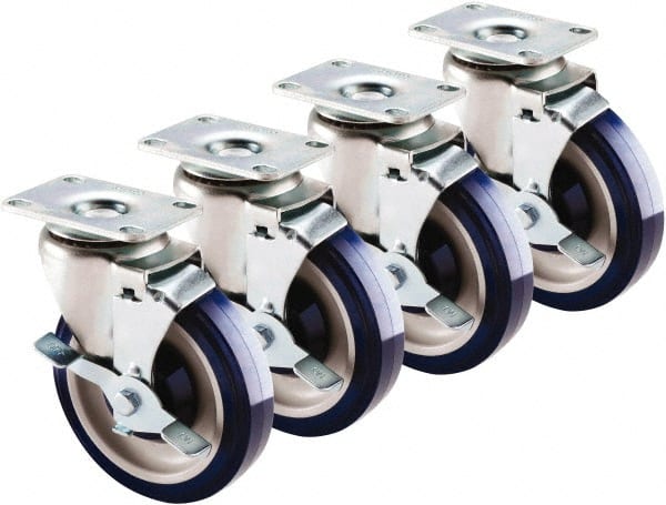 Swivel Top Plate Caster: Polyethylene, 5