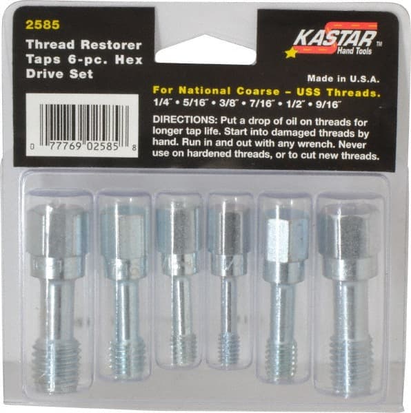 Tap Set: 9/16-12 UNC, Carbon Steel, Zinc Finish MPN:2585M