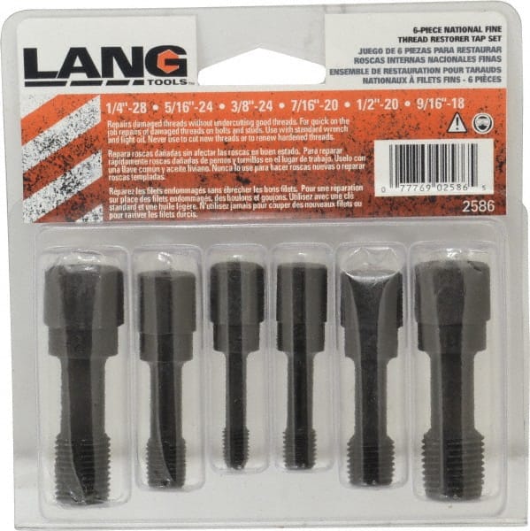Tap Set: 9/16-18 UNF, Carbon Steel, Zinc Finish MPN:2586M