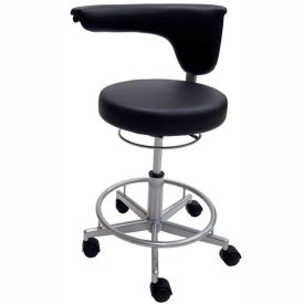 ShopSol Vinyl Lab Stool with Moveable Arm - Black 1010370
