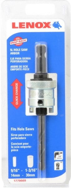 Hole Saw Arbor: Hex Shank, Drill Pilot MPN:1779669