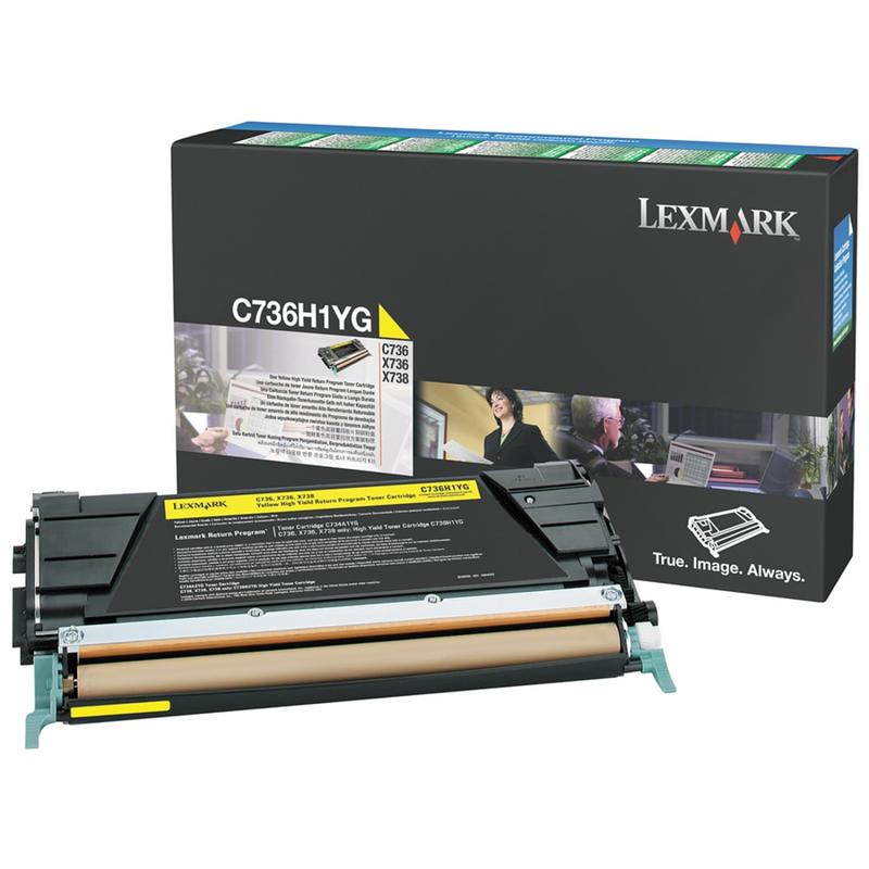 Lexmark C736H1YG Yellow High Yield Return Toner Cartridge MPN:C736H1YG