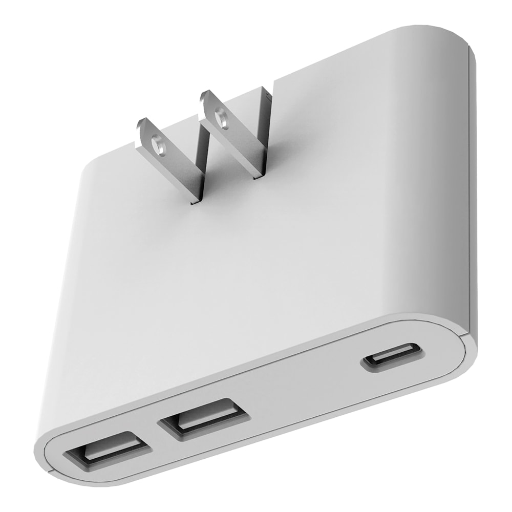iHome Ultra Boost AC Pro 30W 3-Port Slim Wall Charger, White (Min Order Qty 2) MPN:IHCT5102W-OD
