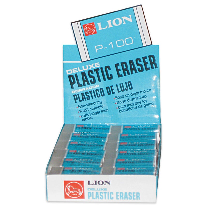 Lion Plastic Eraser (Min Order Qty 42) MPN:P-100P