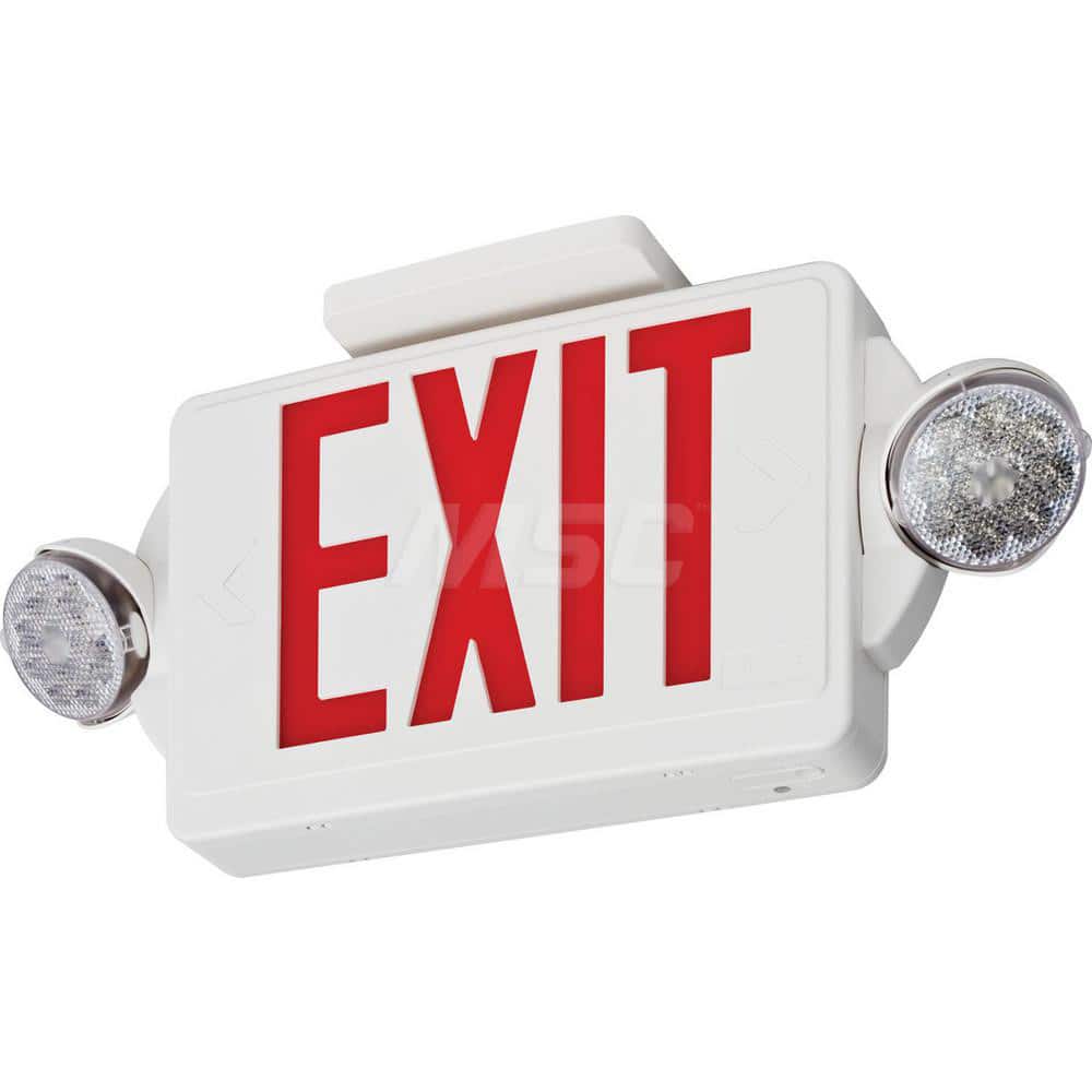 Combination Exit Signs, Mounting Type: Ceiling Mount, Surface Mount, Wall Mount , Number of Faces: 2 , Lamp Type: LED  MPN:186HU9