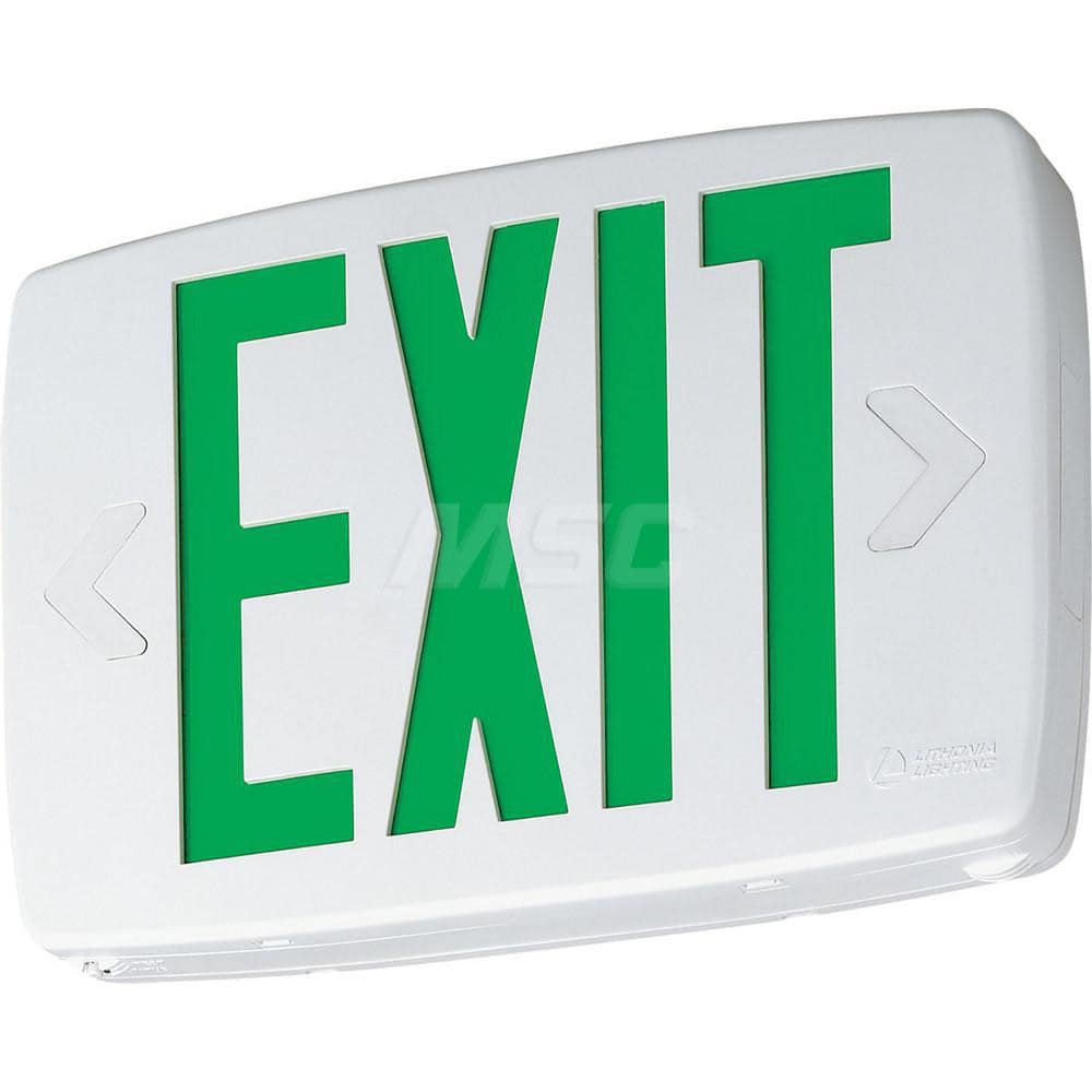 Combination Exit Signs, Mounting Type: Surface Mount, Wall Mount , Number of Faces: 2 , Lamp Type: LED , Number of Heads: 0 , Battery Type: Nickel Cadmium  MPN:388087