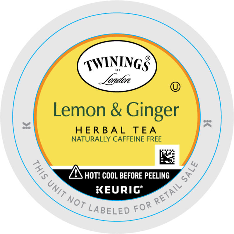 Twinings Lemon & Ginger Herbal Tea, Keurig K-Cup Pods, 2.8 Oz, 24/Box (Min Order Qty 4) MPN:11019