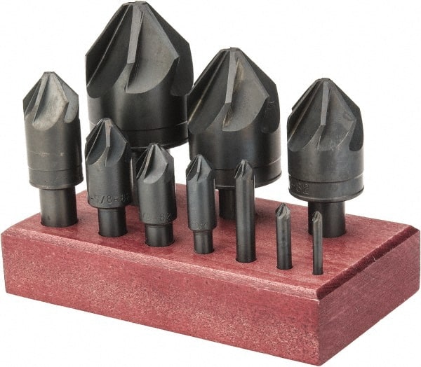 Countersink Set: 10 Pc, 1/8 to 1-1/2