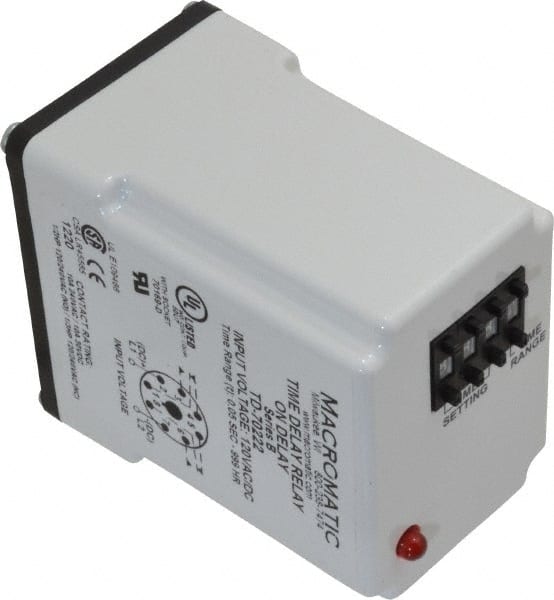 8 Pin, 999 hr Delay, Multiple Range DPDT Time Delay Relay MPN:TD-70222