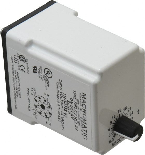 8 Pin, Multiple Range DPDT Time Delay Relay MPN:TR-50228-07