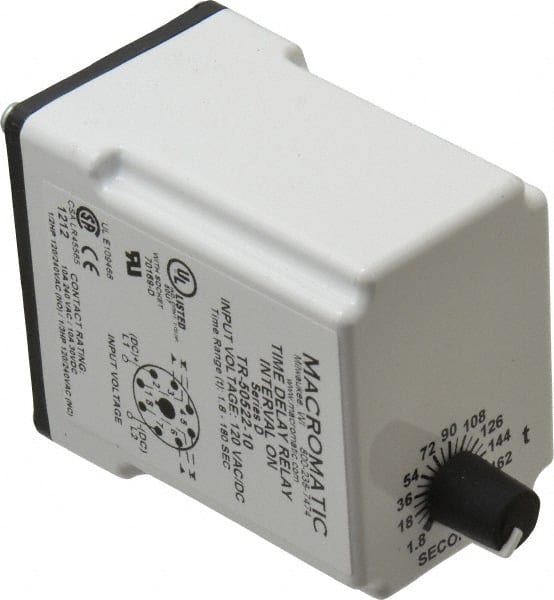 8 Pin, Multiple Range DPDT Time Delay Relay MPN:TR-50522-10