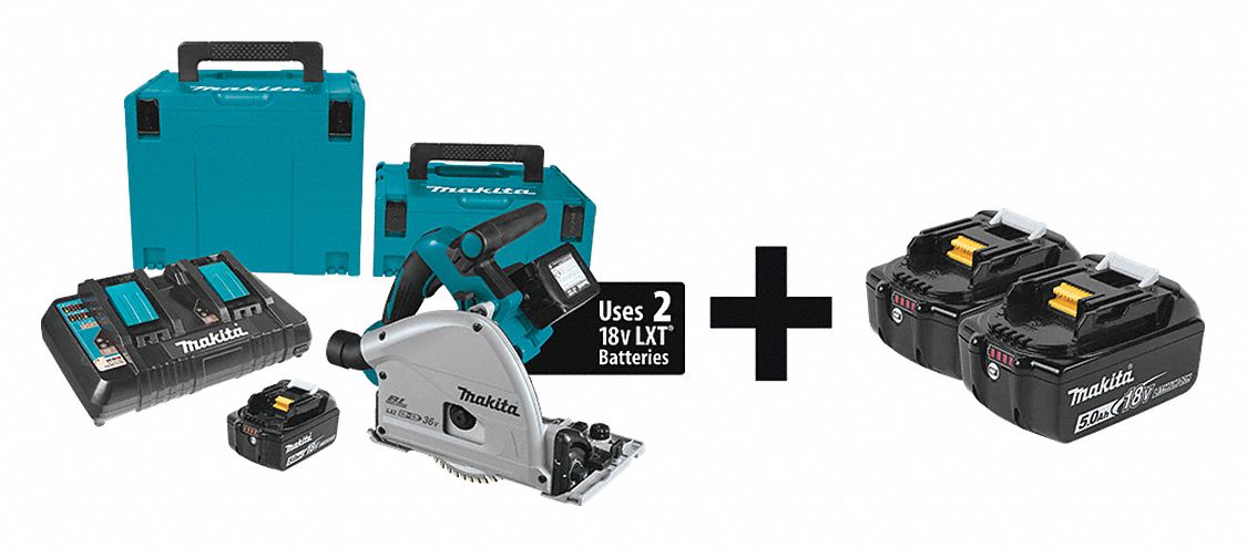 Cordless Circ Saw Kit 6-1/2 in Blade Dia MPN:XPS01PTJ + BL1850B-2