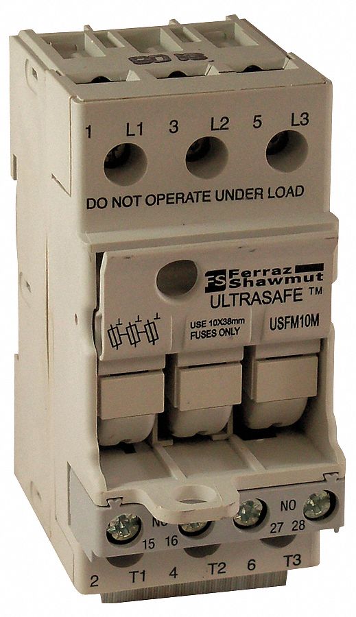 Fuse Block 0 to 30A Midget 3 Pole MPN:USFM10M
