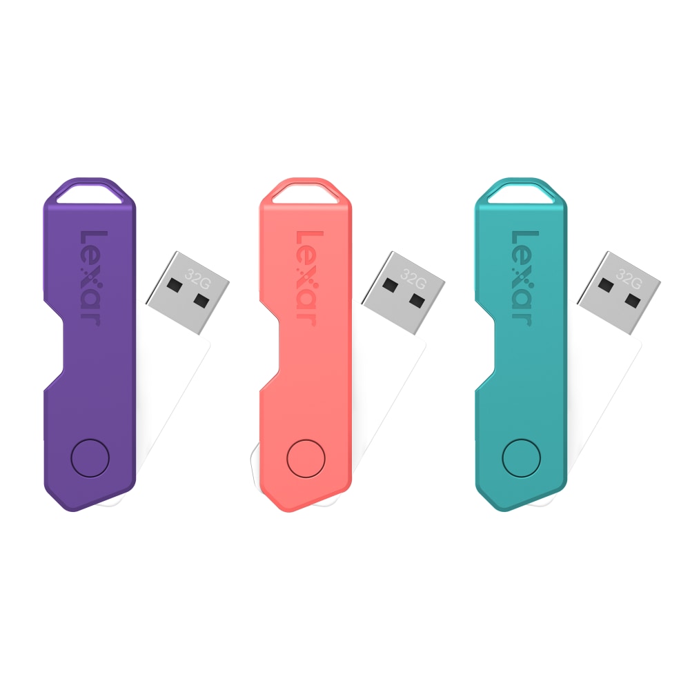 Lexar JumpDrive TwistTurn2 USB 2.0 Flash Drive, 64GB, Assorted Colors, LJDTT2-64GABOD20 (Min Order Qty 8) MPN:LJDTT2-64GABOD