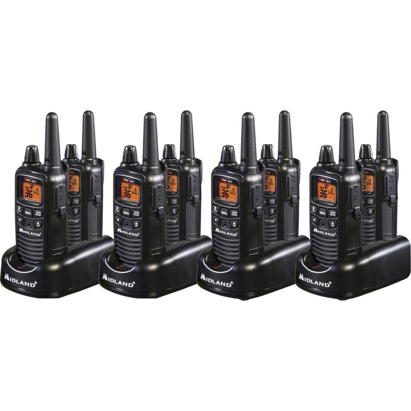 Midland Business Radio Bundle - 36 Radio Channels - 22 FRS - Silent Operation, Hands-free - AAA - Nickel Metal Hydride (NiMH) - Black - 8 / Carton MPN:LXT600BBX4