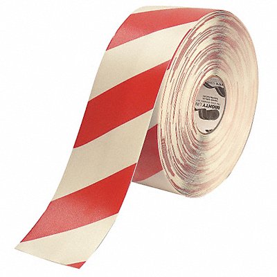 Floor Tape Red/White 4 inx100 ft Roll MPN:4RWCHVRED
