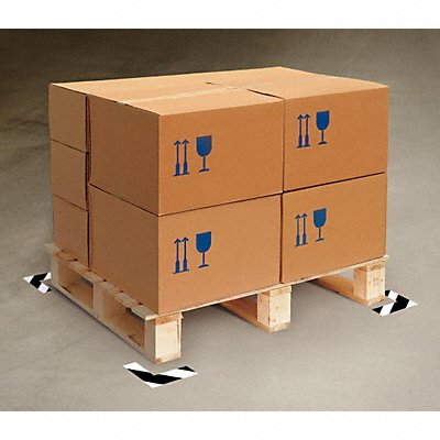 K3729 Floor Tape Black/White 2 inx6 in L PK100 MPN:ANGLEB&W