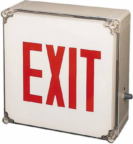 2 Face, White, Fiberglass, LED, Illuminated Exit Sign MPN:N4X-BX