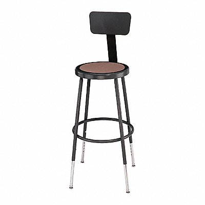 Round Stool Adjustable Legs Black 38 H MPN:6224HB-10