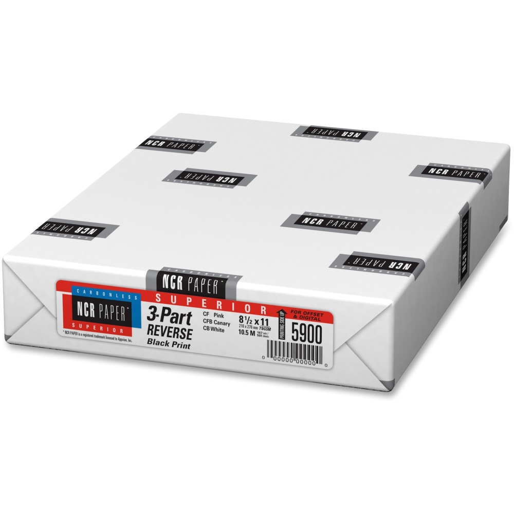 NCR Paper Superior Carbonless Copy Paper, Canary/Pink/White, Letter (8.5in x 11in), 500 Sheets Per Ream, 20 Lb, 92 Brightness, FSC Certified (Min Order Qty 2) MPN:5900