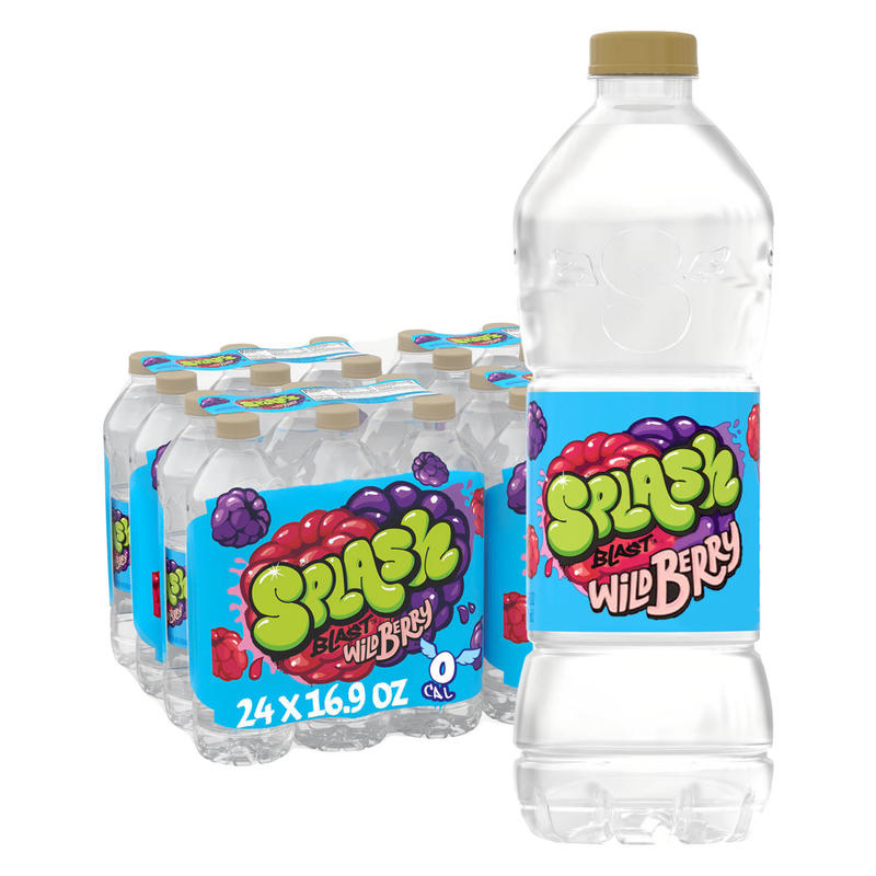Splash Blast, Berry Flavored Water Beverage, 16.9 Oz, Case of 24 Bottles (Min Order Qty 3) MPN:12184445