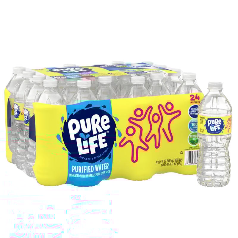 Pure Life Purified Water, 16.9 Oz, Case of 24 Bottles (Min Order Qty 5) MPN:NLE101264
