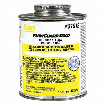 Pipe Cement 16 fl oz Yellow MPN:31912