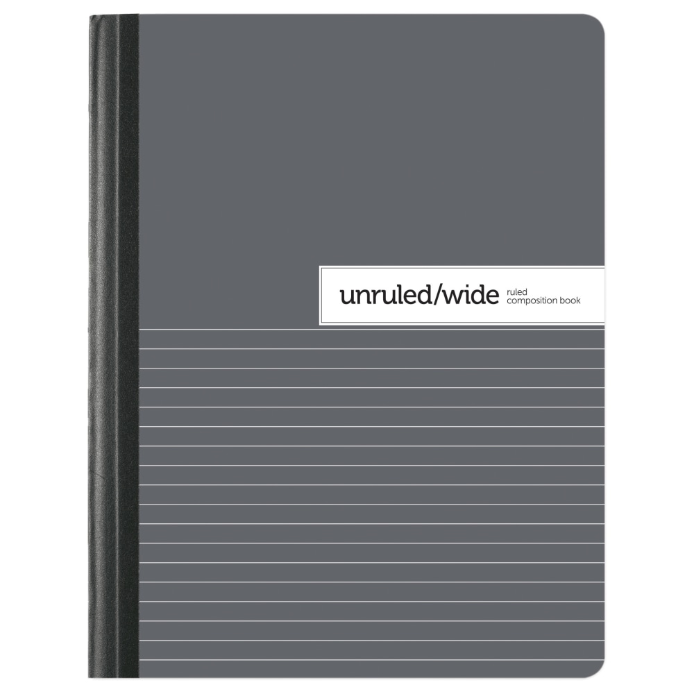 Office Depot Brand Composition Book, 7-1/2in x 9-3/4in, Unruled/Wide Ruled, 100 Sheets, Gray/White (Min Order Qty 63) MPN:400-003-276