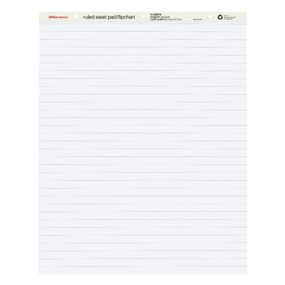 Office Depot Brand Standard Easel Pads, 27in x 34in, 30% Recycled, White, 50 Sheets, Pack Of 2 (Min Order Qty 4) MPN:OD-FLLN50R-2