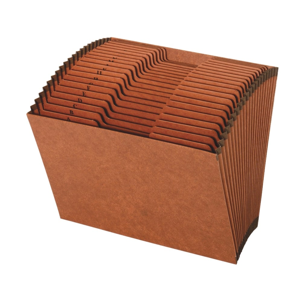 Office Depot Brand Faux Leather Expanding File, A-Z, 21 Pockets, Letter Size (8-1/2in x 11in), 1-3/4in Expansion, Brown (Min Order Qty 9) MPN:211193OD