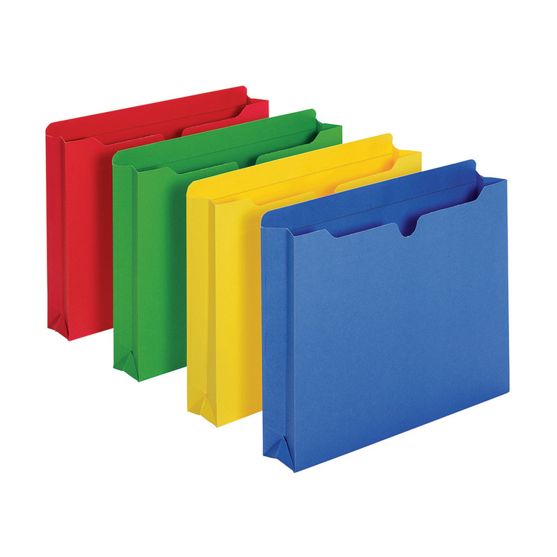 Office Depot Brand Color File Jackets, 2in Expansion, 8 1/2in x 11in, Letter Size, Assorted Colors, Pack Of 10 Jackets (Min Order Qty 12) MPN:OM01429/450015OD