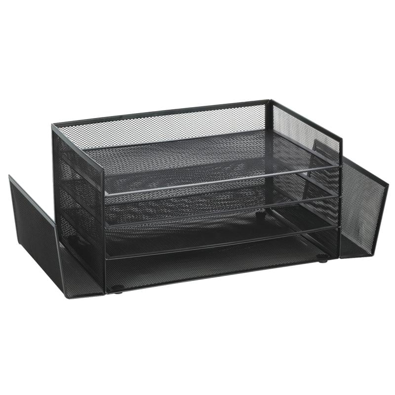 Office Depot Brand Mesh 4-Shelf 2-Sided Desk Sorter, Black (Min Order Qty 7) MPN:LD01-118-10B