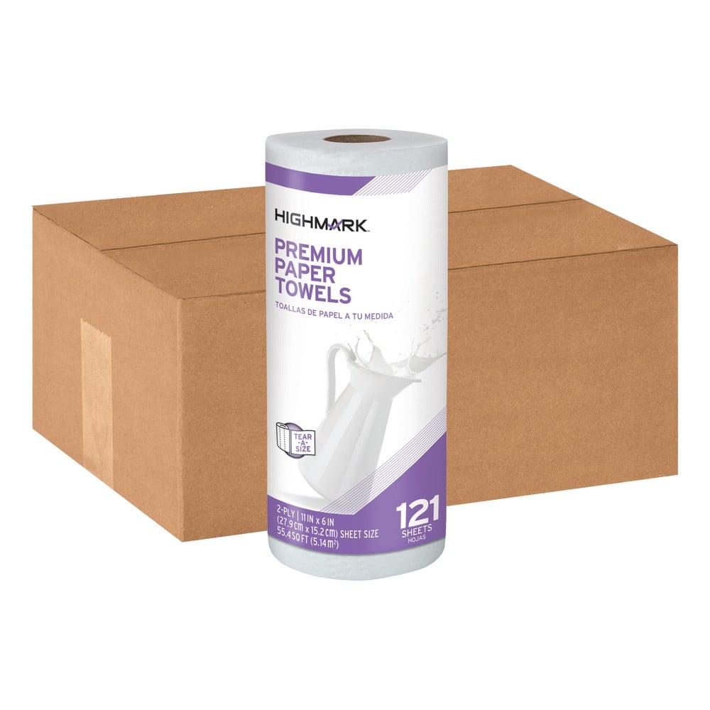 Highmark Premium 2-Ply Tear-A-Size Paper Towels, 121 Sheets Per Roll, Pack Of 24 Rolls MPN:4343
