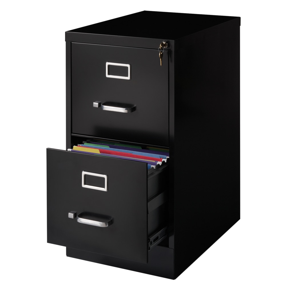 WorkPro 22inD Vertical 2-Drawer Letter-Size File Cabinet, Metal, Black MPN:HID19069