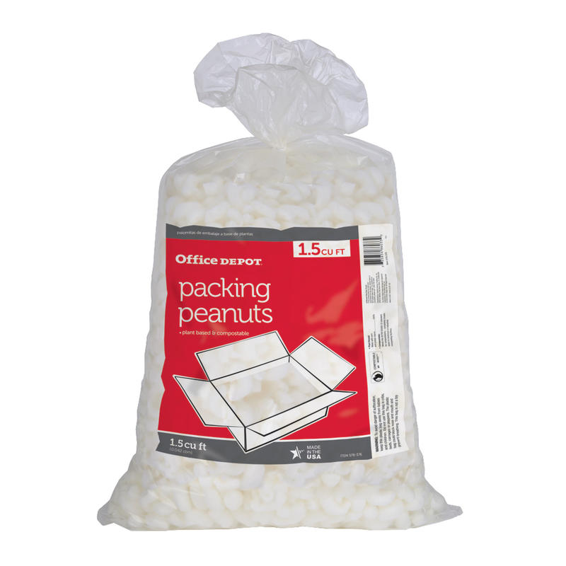 Office Depot Brand Loose-Fill Packing Peanuts, 1.5 Cu Ft (Min Order Qty 10) MPN:37701-OD
