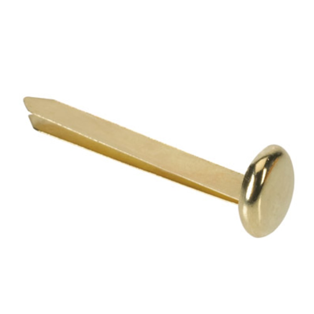 Office Depot Brand Solid Brass-Plated Round-Head Fasteners, 3/4in, Pack Of 100 (Min Order Qty 26) MPN:OM99322