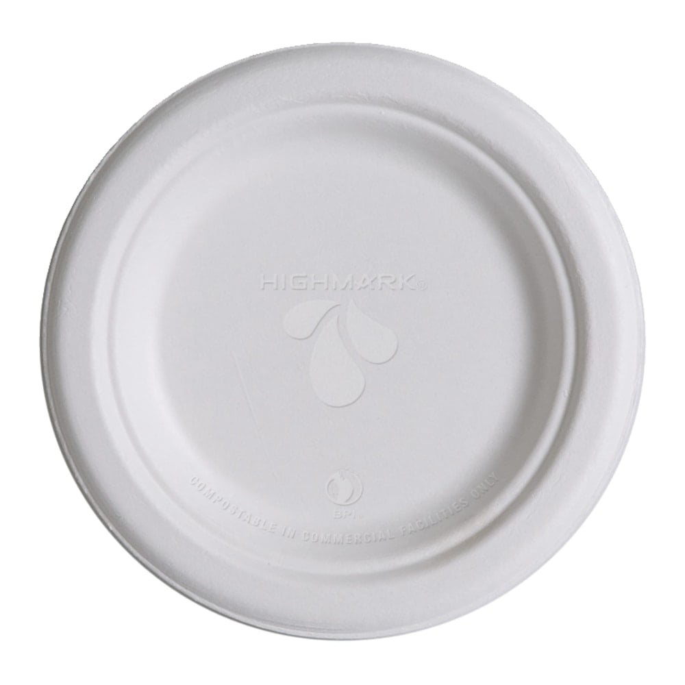 Highmark ECO Compostable Sugarcane Paper Plates,  6in, White, Pack Of 50 (Min Order Qty 20) MPN:EP-P013-Z00297PK