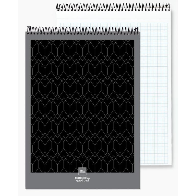 Office Depot Brand Professional Top Wirebound Writing Pad, 8 1/2in x 11 3/4in, Quad Ruled, 70 Sheets, White (Min Order Qty 46) MPN:99497