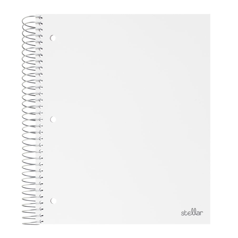 Office Depot Brand Stellar Poly Notebook, 8-1/2in x 11in, 3 Subject, College Ruled, 150 Sheets, White (Min Order Qty 22) MPN:OD2107203