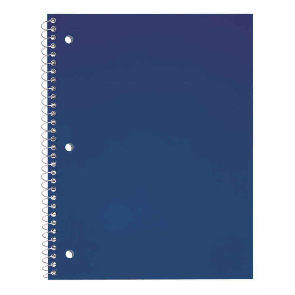 Just Basics Poly Spiral Notebook, 8in x 10-1/2in, 1 Subject, College Ruled, 70 Sheets, Blue (Min Order Qty 56) MPN:OD23298704