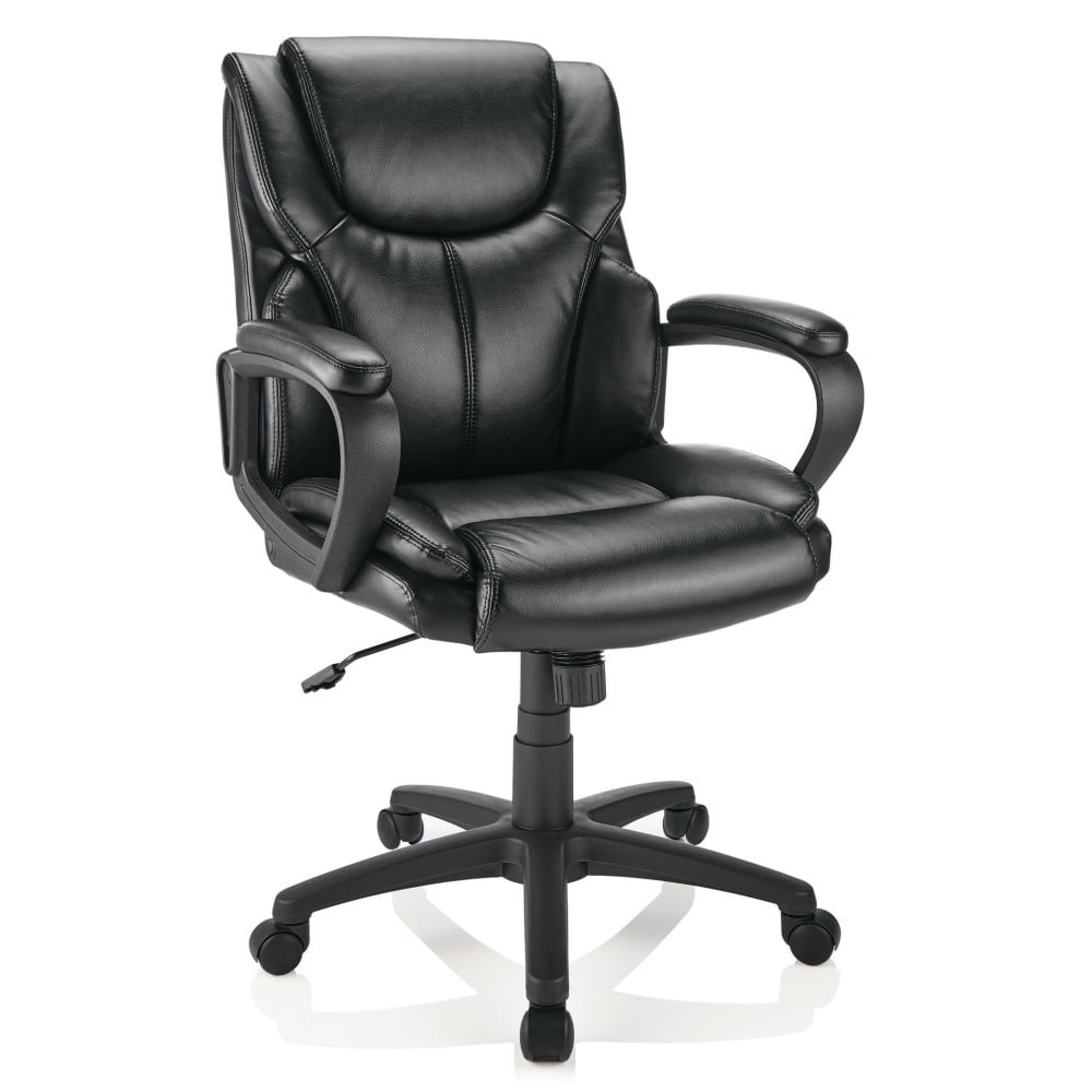 Realspace Mayhart Vinyl Mid-Back Task Office Chair, Black, BIFMA Compliant MPN:CS-2021C-BK