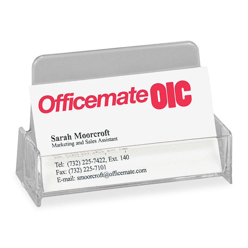 OIC Broad Base Business Card Holder, Clear (Min Order Qty 22) MPN:97832