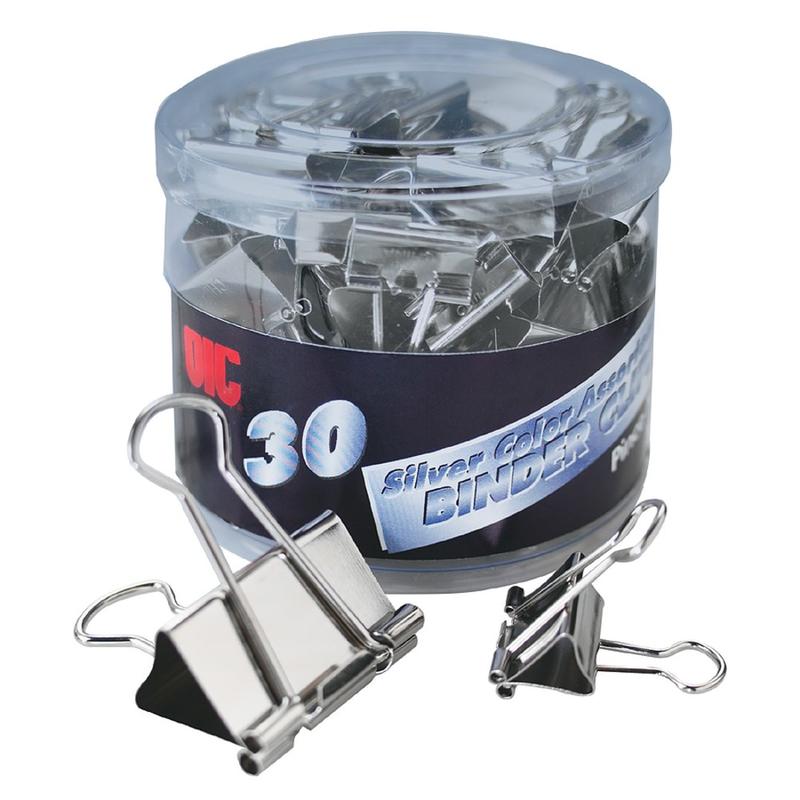 OIC Assorted Binder Clips, Assorted Sizes, Silver, Pack Of 30 (Min Order Qty 14) MPN:31021