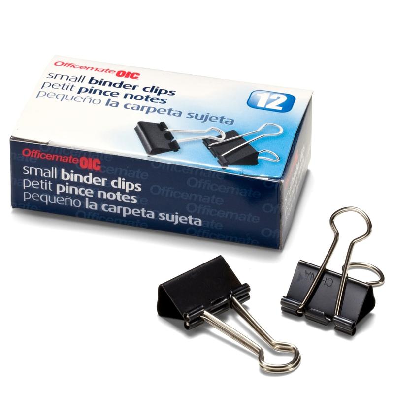 OIC Binder Clips, Small, 3/4in, Black, Box Of 12 (Min Order Qty 112) MPN:99020