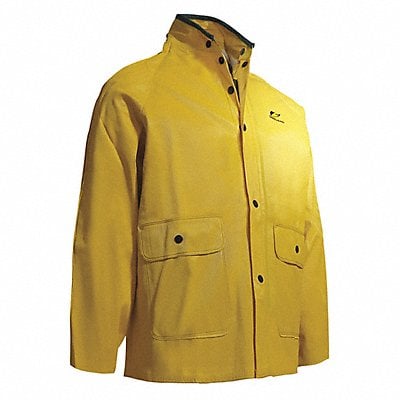 Collared Rain Jacket Yelw Ribbed PVC 2XL MPN:76032 2X 00