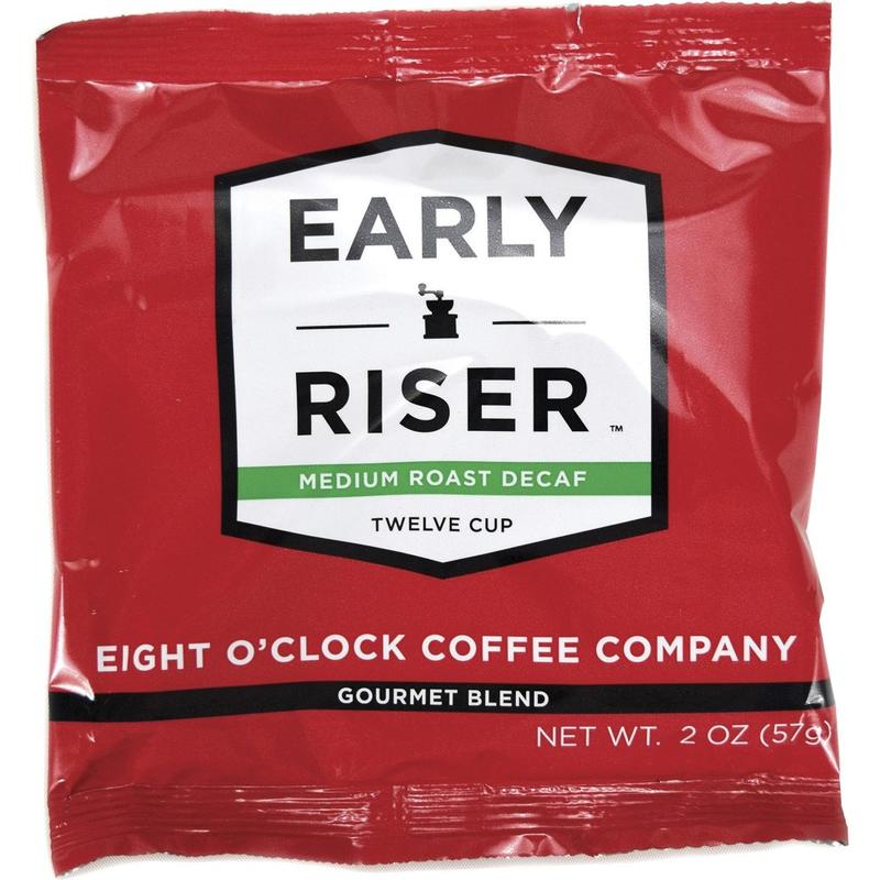 Eight O-Clock Early Riser Coffee 12-Cup Filter Pouches, Medium Roast, Decaffeinated, Case Of 48 Pouches (Min Order Qty 2) MPN:EOC2012D48